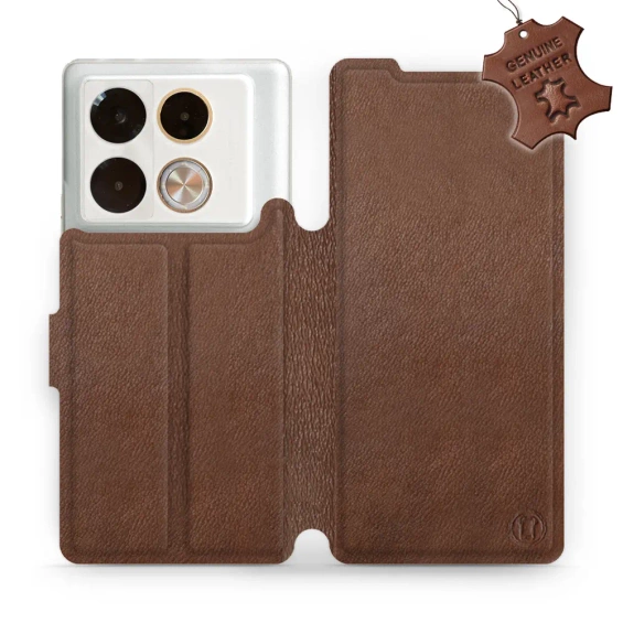 Phone Case Infinix Note 40 Pro Plus - Design Brown Leather