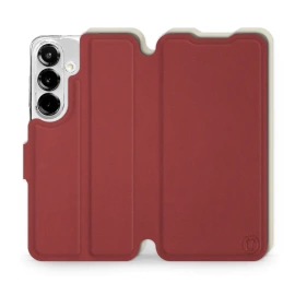 Phone Case Samsung Galaxy S25 - Design Dark Red with Platinum