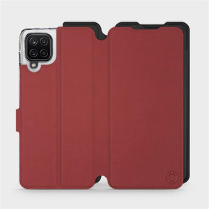 Phone Case Samsung Galaxy A12 - Design Dark Red with Black