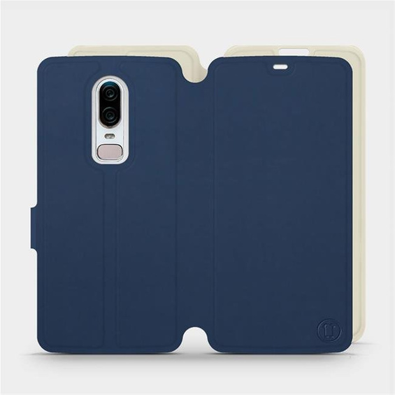 Hülle für OnePlus 6 A6000 - Farbe Marineblau mit Platin