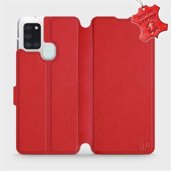 Phone Case Samsung Galaxy A21S - Design Red Leather
