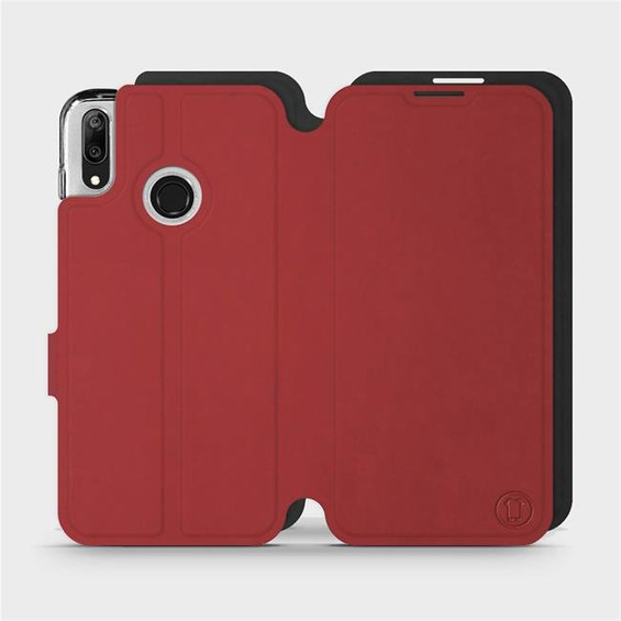 Phone Case Huawei Y7 2019 - Design Dark Red with Black