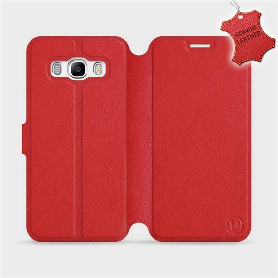 Etui ze skóry naturalnej do Samsung Galaxy J5 2016 - wzór Red Leather