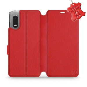 Etui ze skóry naturalnej do Samsung Galaxy Xcover PRO - wzór Red Leather