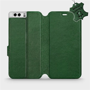 Etui ze skóry naturalnej do Huawei P10 - wzór Green Leather