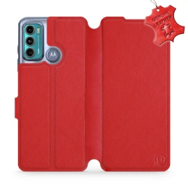 Phone Case Motorola Moto G60 - Design Red Leather