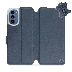 Phone Case Motorola Moto G62 5G - Design Blue Leather