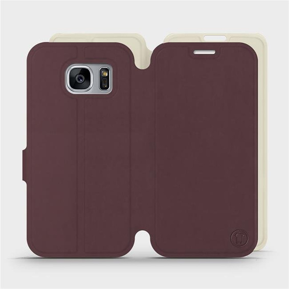 Hülle für Samsung Galaxy S7 Edge - Farbe Burgund mit Platin
