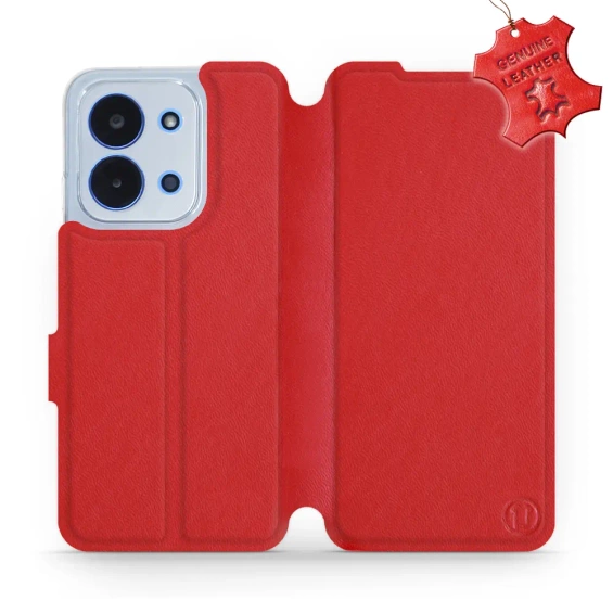 Phone Case Xiaomi Redmi 15C - Design Red Leather