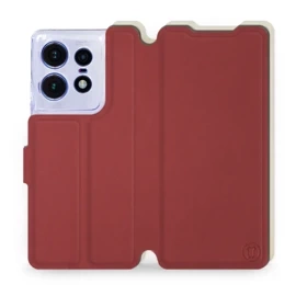 Phone Case Motorola Edge 50 Pro - Design Dark Red with Platinum