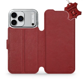 Phone Case Apple iPhone 17 Pro Max - Design Dark Red Leather