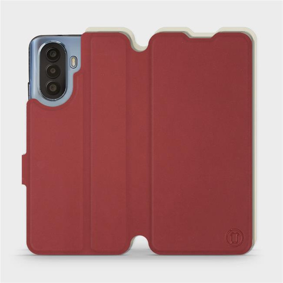 Hülle für Huawei Nova Y70 - Farbe Dunkelrot mit Platin