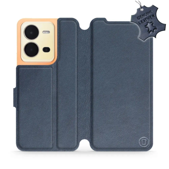 Phone Case Vivo X80 Lite - Design Blue Leather