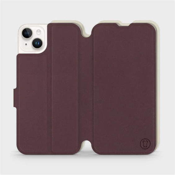 Phone Case Apple iPhone 14 Plus - Design Burgundy with Platinum