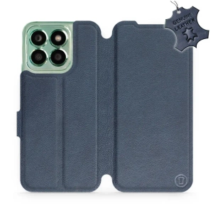Etui ze skóry naturalnej do Huawei Honor X8b - wzór Blue Leather