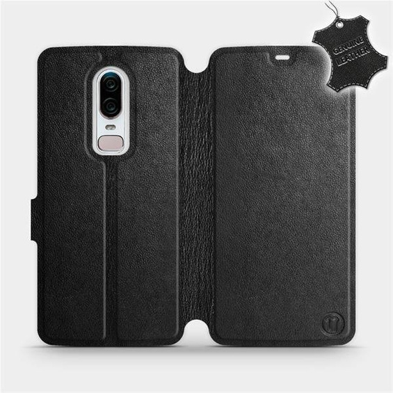 Phone Case OnePlus 6 A6000 - Design Black Leather