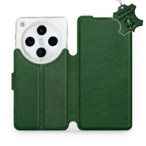 Etui ze skóry naturalnej do OPPO Find X8 Pro - wzór Green Leather