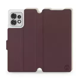Phone Case Motorola Edge 40 Pro - Design Burgundy with Platinum