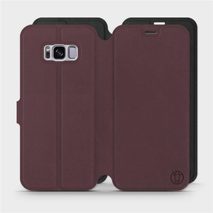 Etui Soft Touch do Samsung Galaxy S8 Plus - wzór Matowy burgund z czernią
