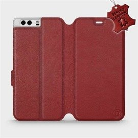 Phone Case Huawei P10 - Design Dark Red Leather