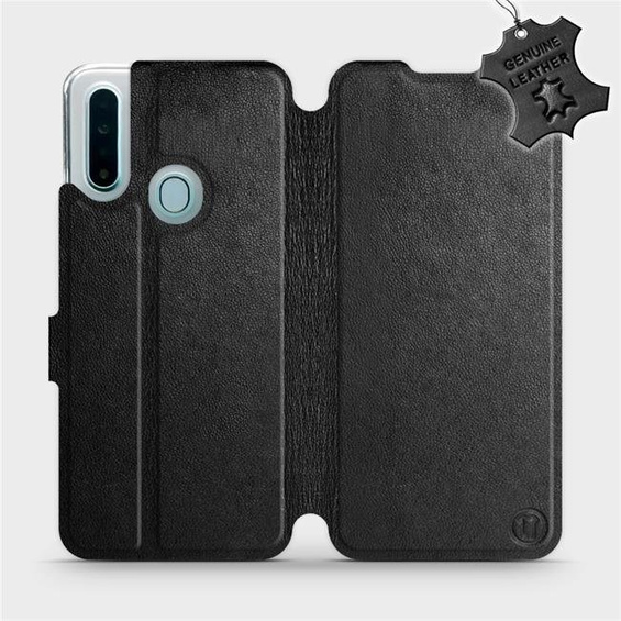 Etui ze skóry naturalnej do OPPO A31 - wzór Black Leather