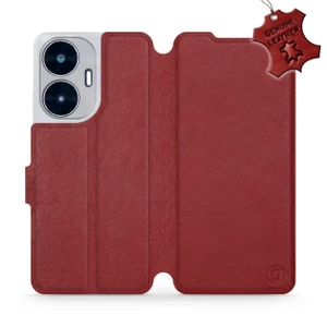 Phone Case Realme C55 - Design Dark Red Leather