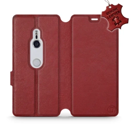 Phone Case Sony Xperia XZ3 - Design Dark Red Leather