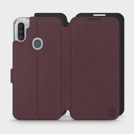 Phone Case Samsung Galaxy M11 - Design Burgundy with Black