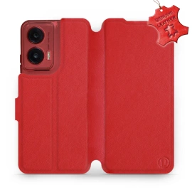 Phone Case Motorola Moto G35 5G - Design Red Leather