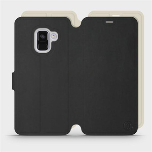 Etui Soft Touch do Samsung Galaxy A8 2018 - wzór Satynowa czerń z platyną