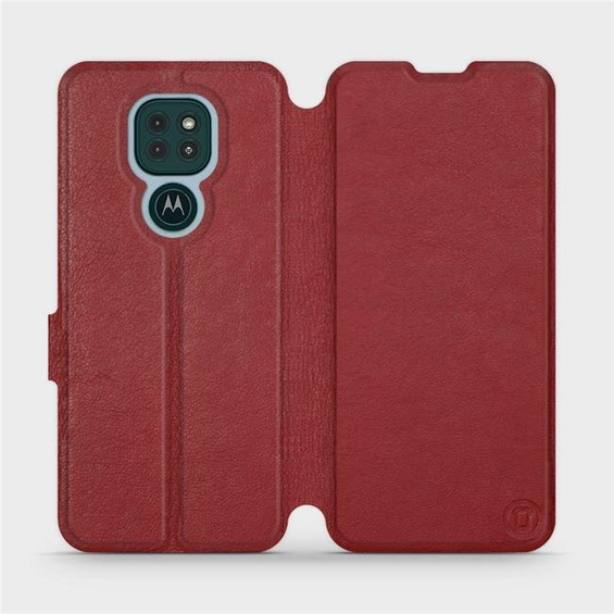 Phone Case Motorola Moto G9 Play - Design Dark Red Leather