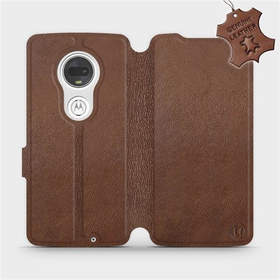 Phone Case Motorola Moto G7 - Design Brown Leather