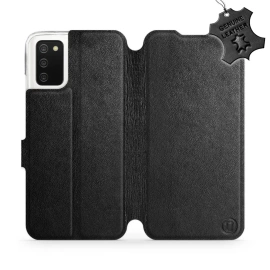 Phone Case Samsung Galaxy A03S - Design Black Leather