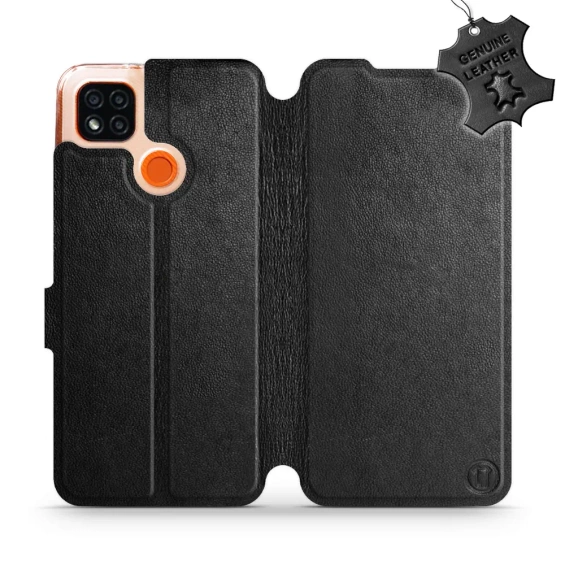Phone Case Xiaomi Redmi 9C - Design Black Leather