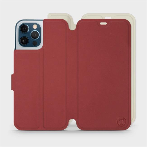 Phone Case Apple iPhone 12 Pro Max - Design Dark Red with Platinum