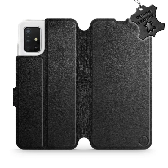 Phone Case Samsung Galaxy A51 5G - Design Black Leather