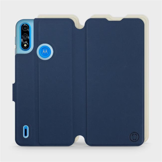 Phone Case Motorola Moto E7 Power - Design Navy with Platinum
