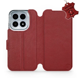 Phone Case Xiaomi 17 - Design Dark Red Leather