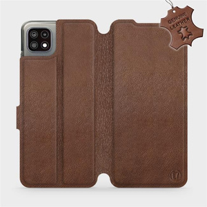 Phone Case Samsung Galaxy A22 5G - Design Brown Leather