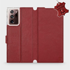 Phone Case Samsung Galaxy Note 20 Ultra - Design Dark Red Leather
