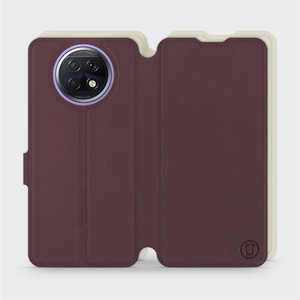 Hülle für Xiaomi Redmi Note 9T - Farbe Burgund mit Platin