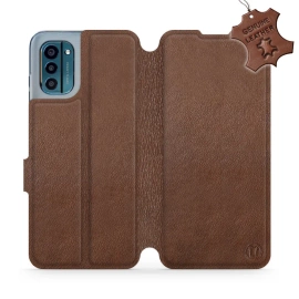 Etui ze skóry naturalnej do Nokia G21 - wzór Brown Leather