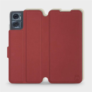 Phone Case Motorola Moto E22i - Design Dark Red with Platinum
