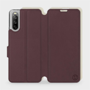 Hülle für Sony Xperia 10 III - Farbe Burgund mit Platin