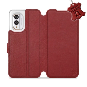 Phone Case Nokia X30 5G - Design Dark Red Leather