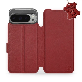 Phone Case Google Pixel 9 Pro XL - Design Dark Red Leather