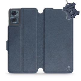 Phone Case Motorola Moto E22i - Design Blue Leather