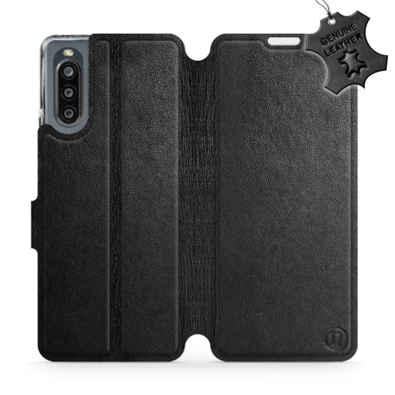 Phone Case Sony Xperia 10 IV - Design Black Leather
