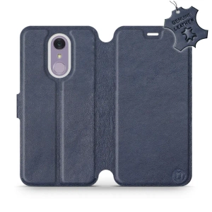 Phone Case LG Q7 - Design Blue Leather