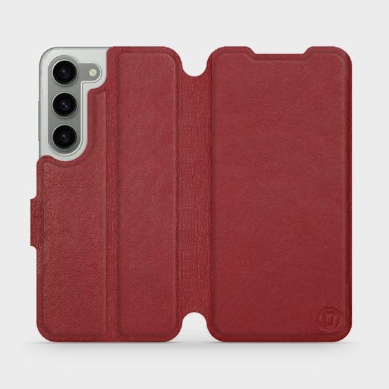 Phone Case Samsung Galaxy S23 - Design Dark Red Leather